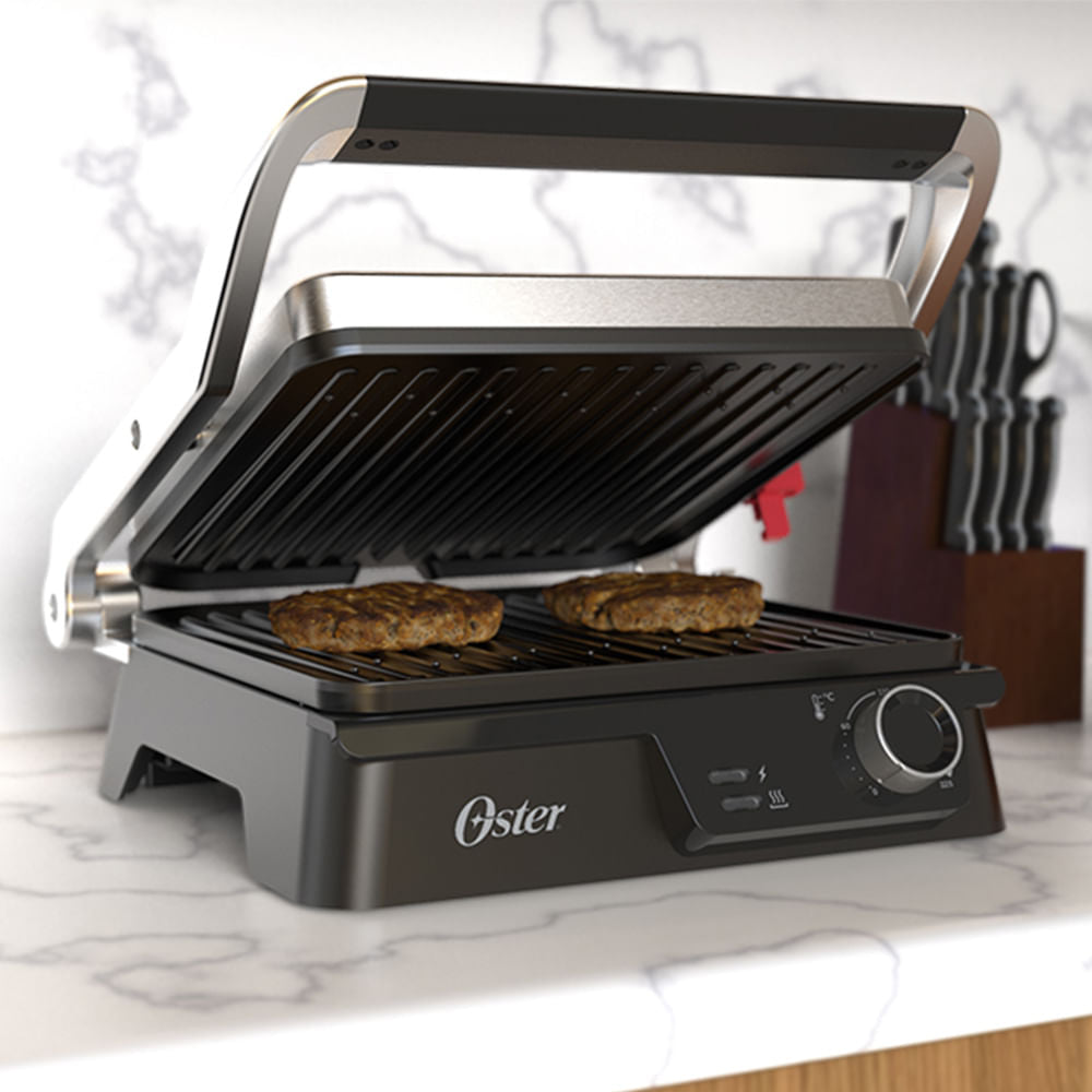 Grill Elétrico Multiuso Inox Oster 2 em 1