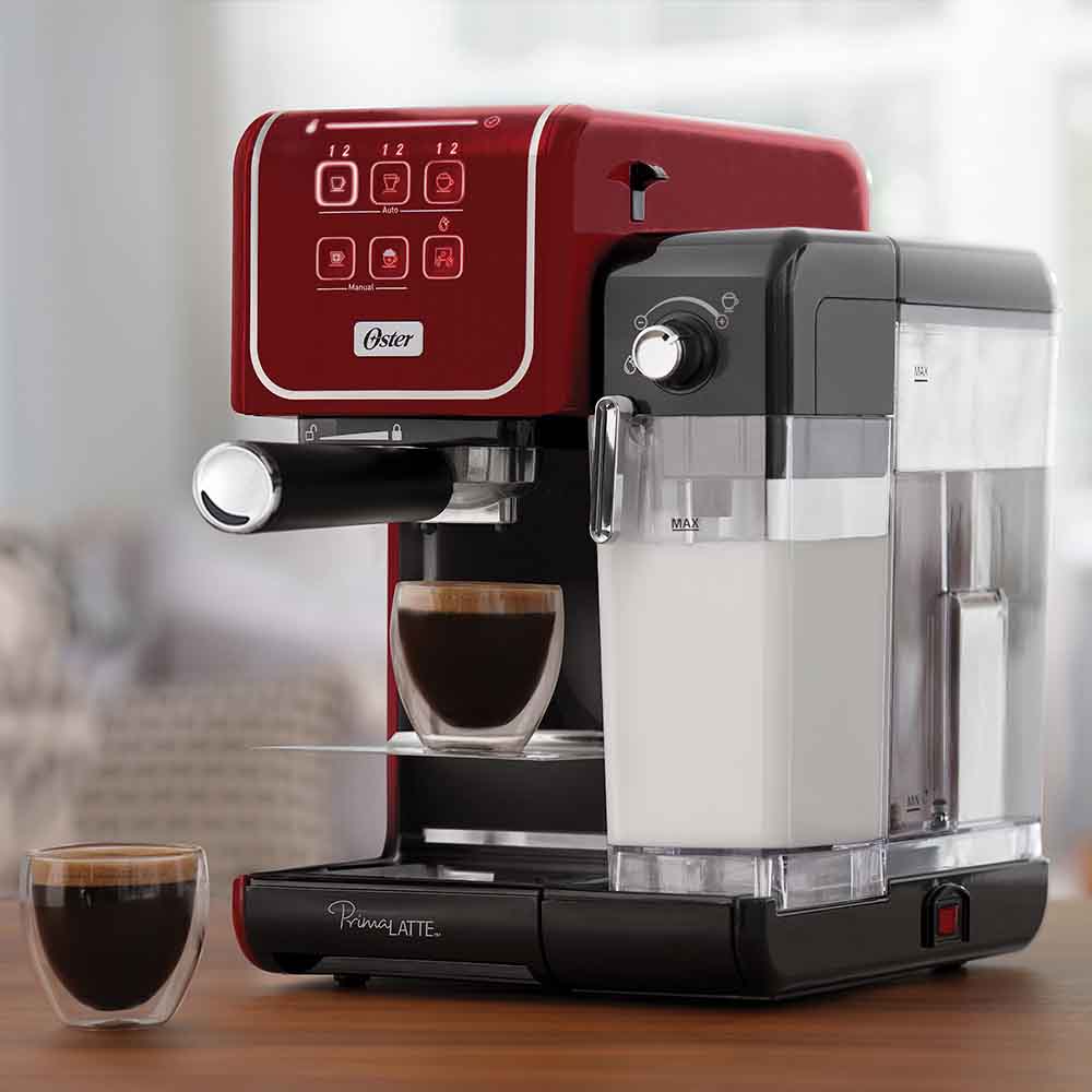 Cafeteira Espresso Oster PrimaLatte Touch Red para Cápsula, Pó e Sachê