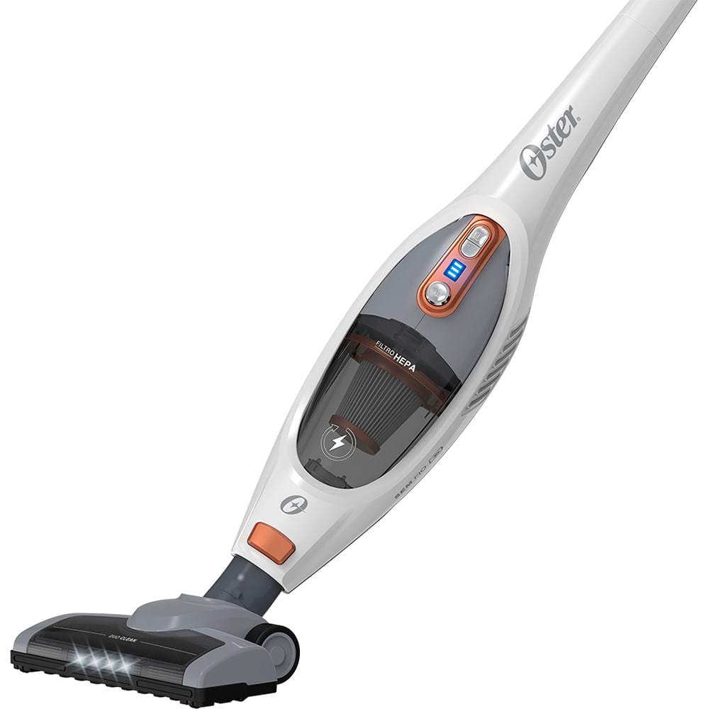 Aspirador de Pó Vertical Sem Fio Oster White Duo Clean 2 em 1 - Bateria