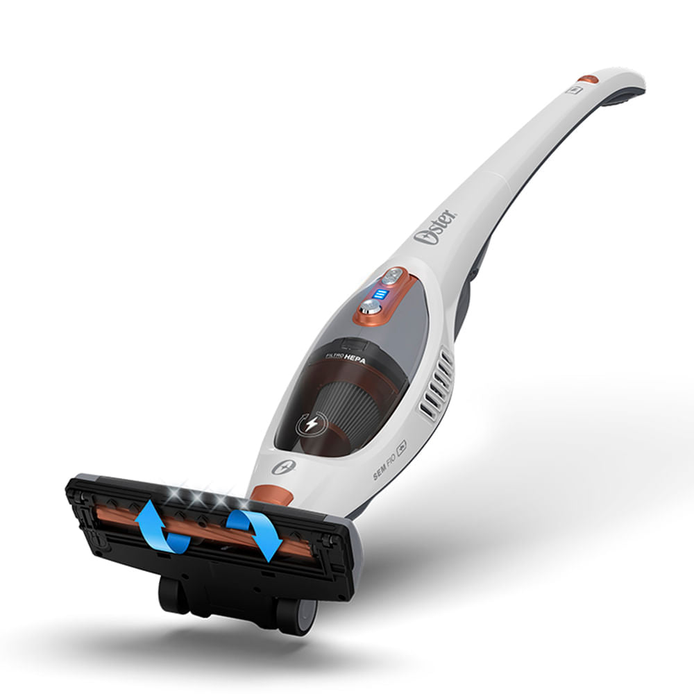 Aspirador de Pó Vertical Sem Fio Oster White Duo Clean 2 em 1 - Bateria
