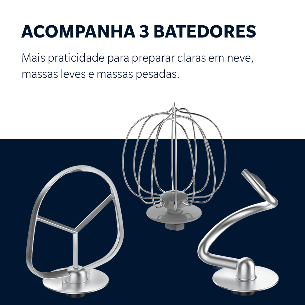 Batedeira Planetária Oster Bowl Inox III