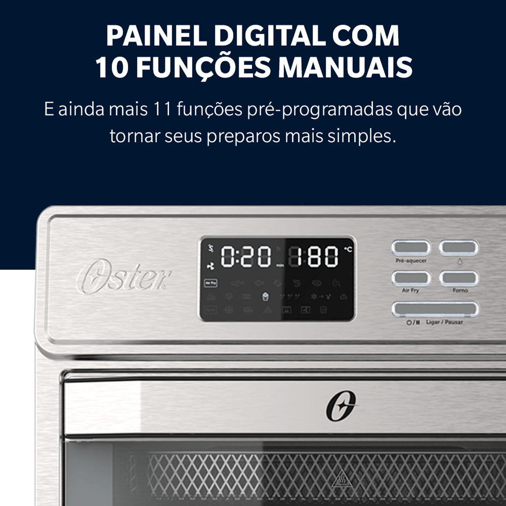 Forno e Fryer 25L Oster Multifunções 10 em 1