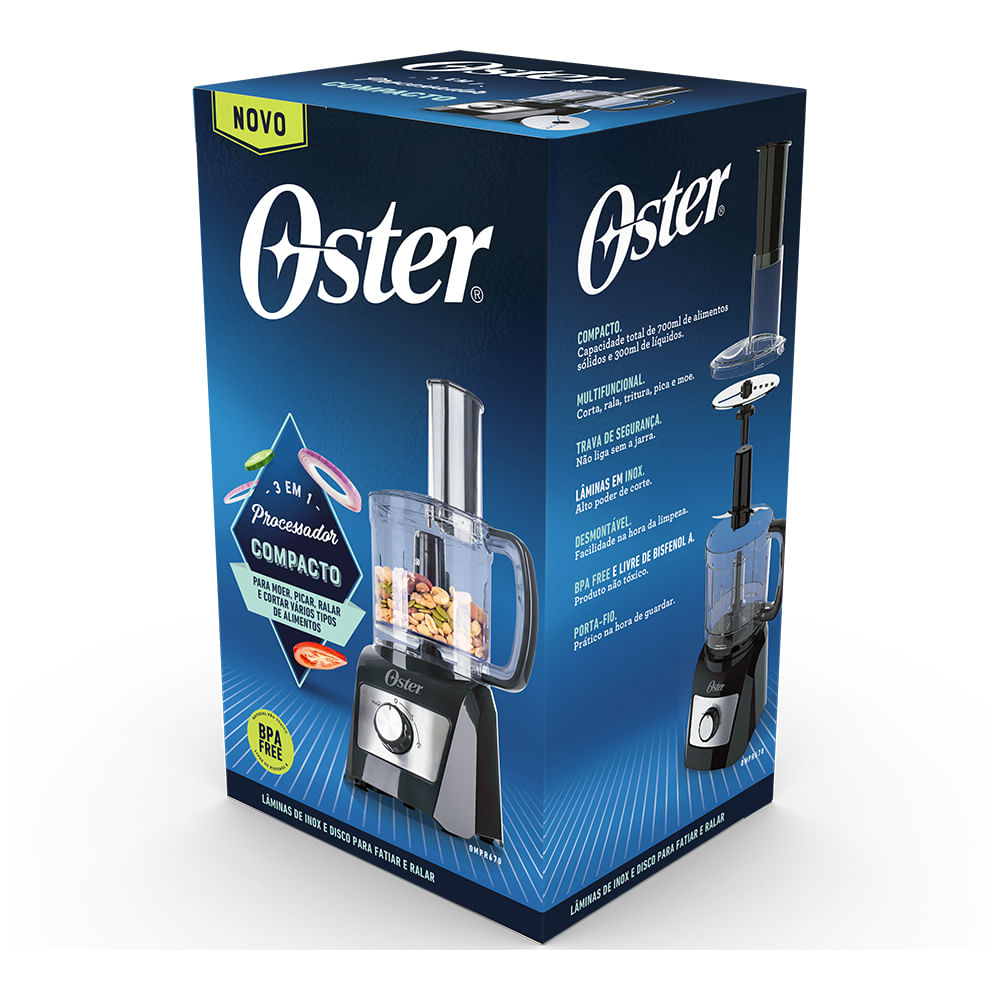 Processador de Alimentos Compacto 3 em 1 Oster