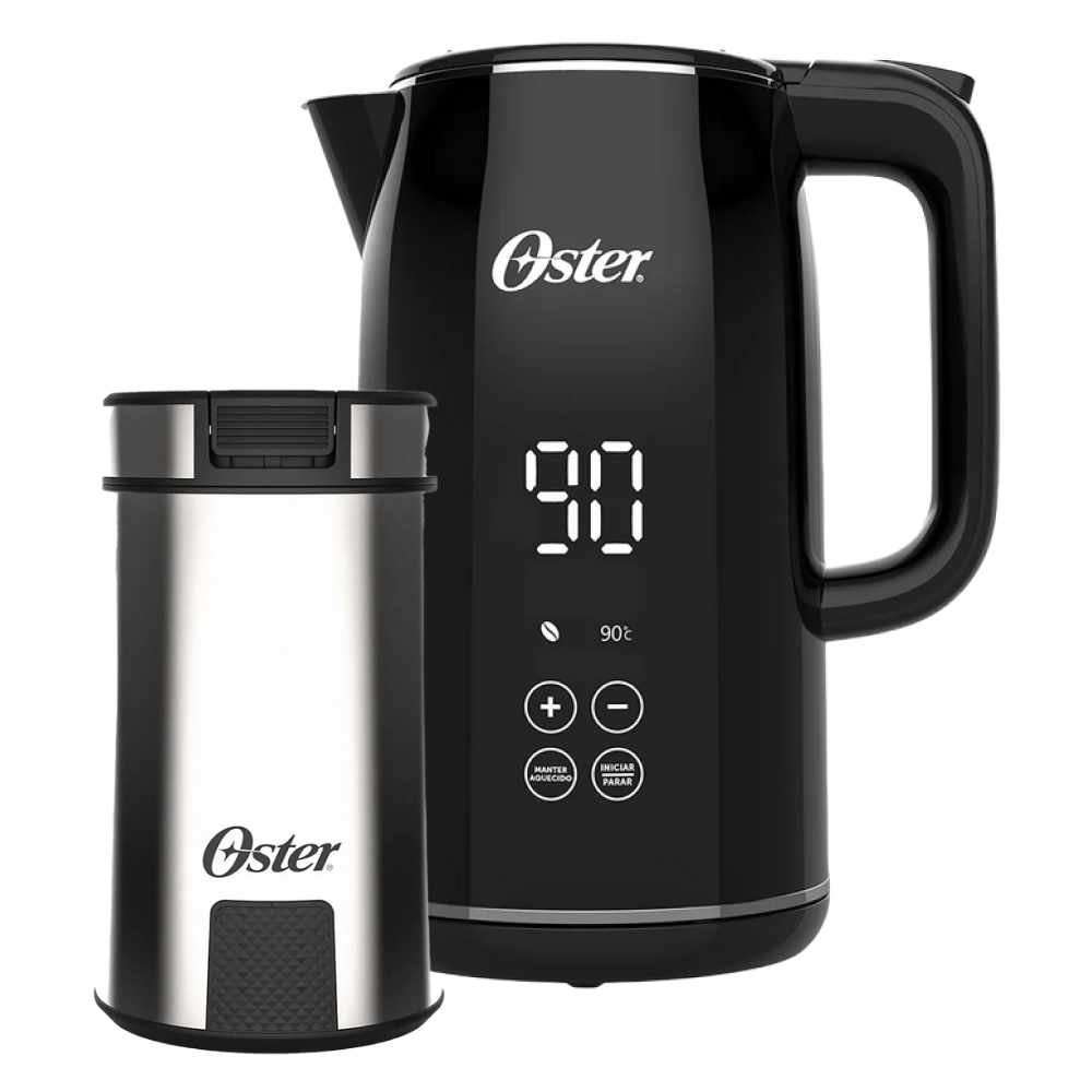 Kit Chaleira Digital 1,7L e Moedor de Café Inox Oster - 127V