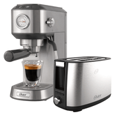Kit Cafeteira Espresso Compacta e Torradeira Inox Oster