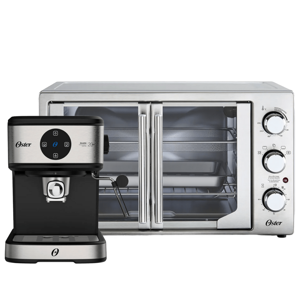 Kit Cafeteira Espresso Double e Forno e Fritadeira 42L French Door Oster