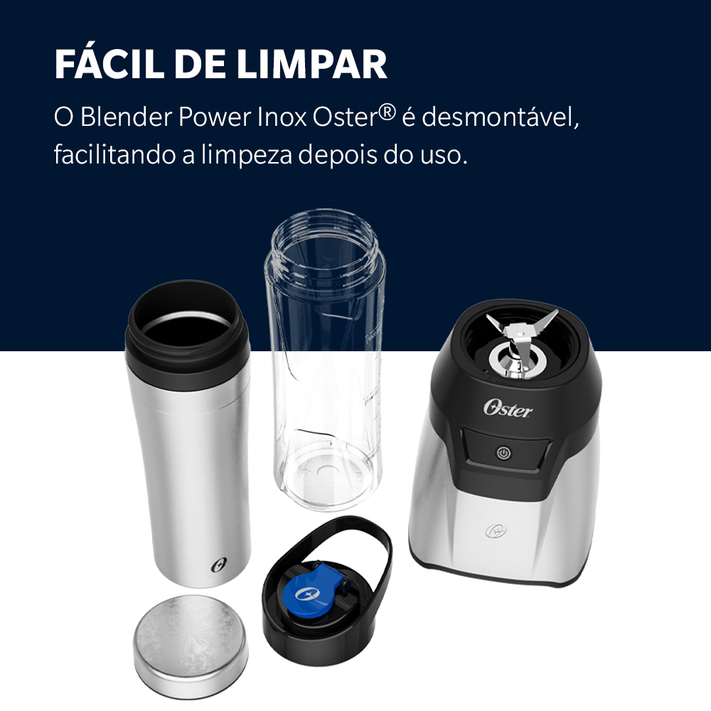 Blender Power Inox Oster com 2 Jarras To Go - 127V