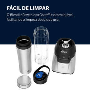 Blender Power Inox Oster com 2 Jarras To Go - 127V