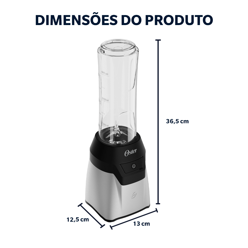 Blender Power Inox Oster com 2 Jarras To Go - 127V