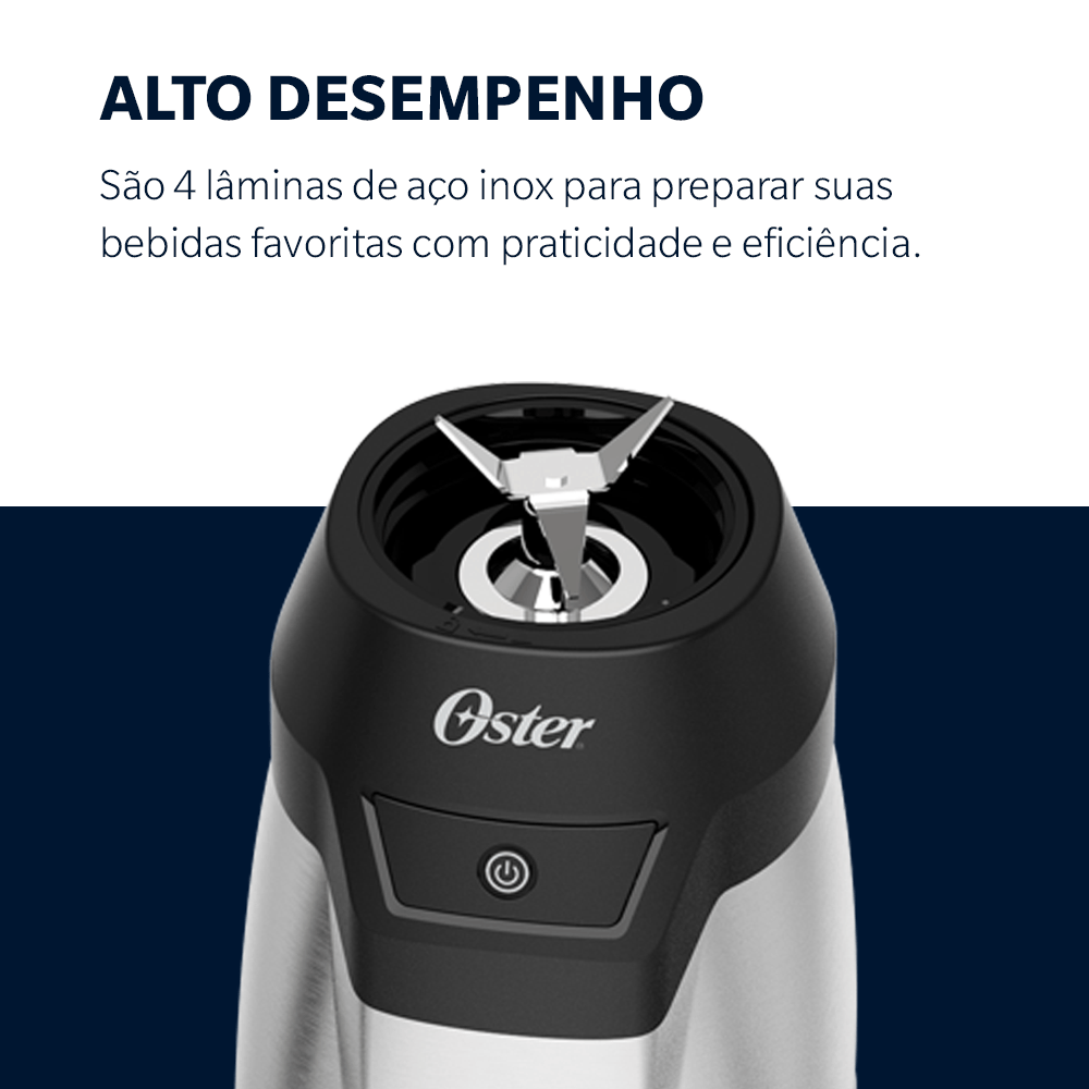Blender Power Inox Oster com 2 Jarras To Go - 127V