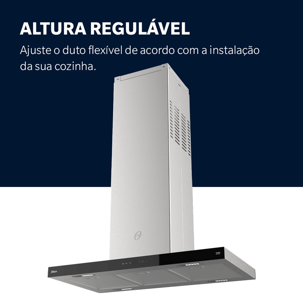 Coifa de Ilha Oster Inox Touch Control 90cm
