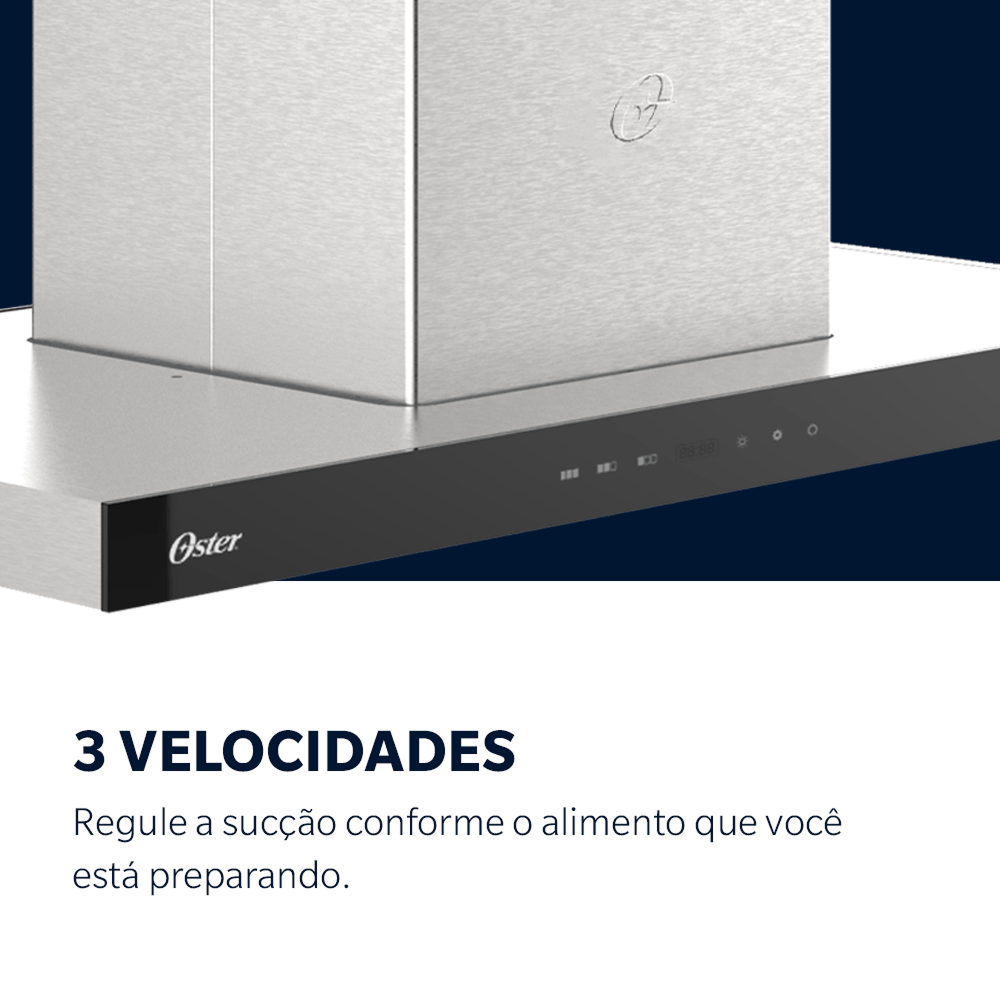 Coifa de Ilha Oster Inox Touch Control 90cm