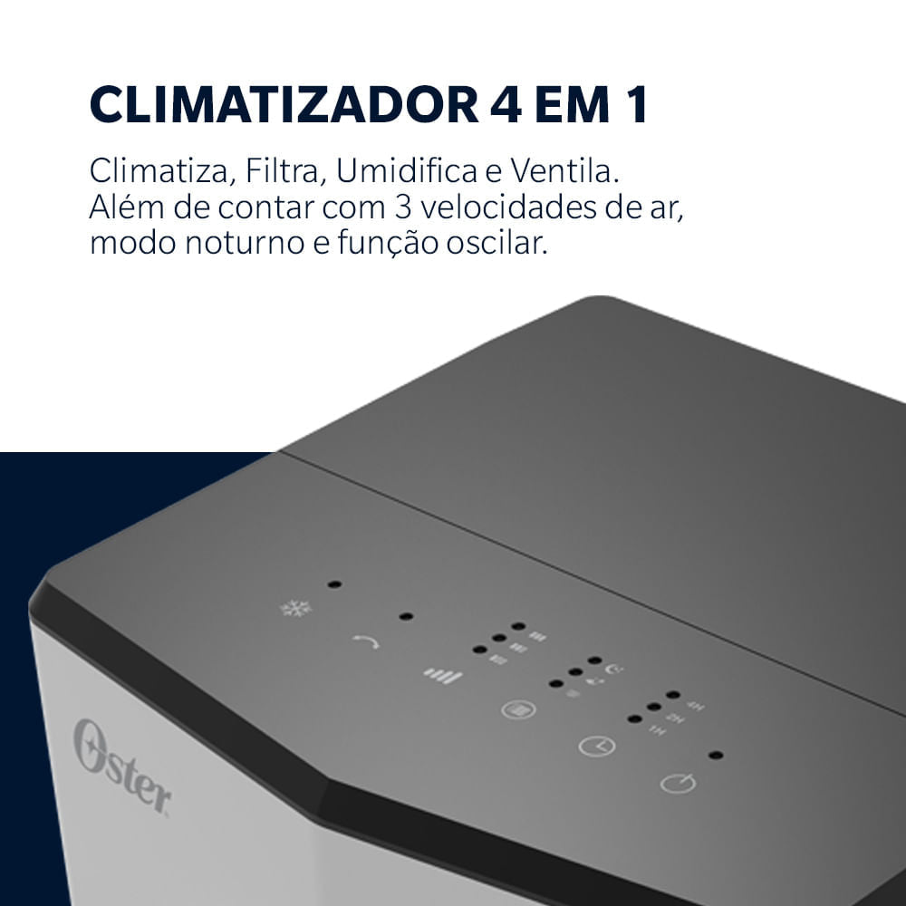 Climatizador de Ar 5,3L Oster Portátil 4 em 1