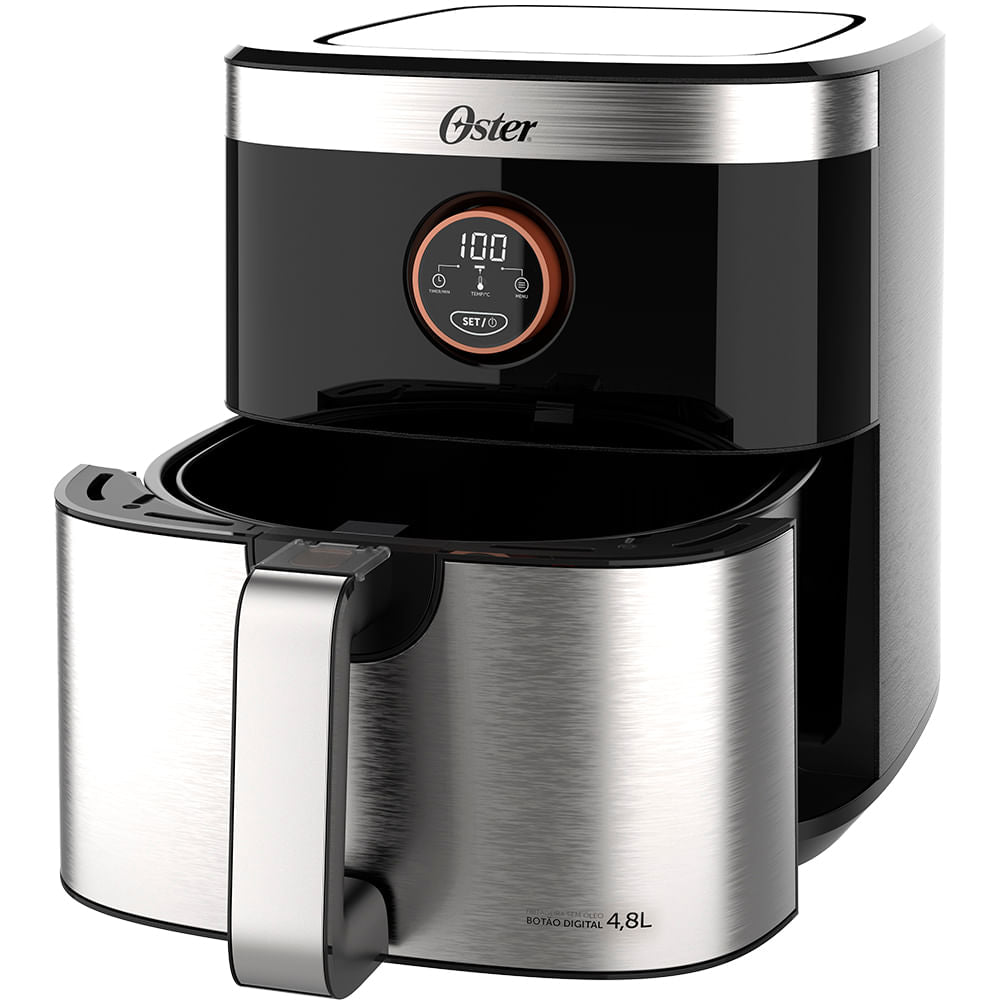 Fritadeira Sem Óleo 2 em 1 Black Inox 4,8L Oster