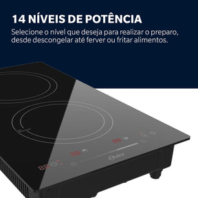Cooktop de Indução 2 Bocas Oster Touch Screen 2 em 1 - 127V