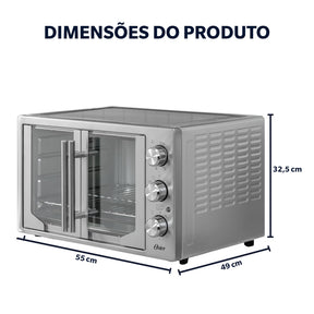 Forno e Fritadeira Sem Óleo Oster 42L French Door 2 em 1